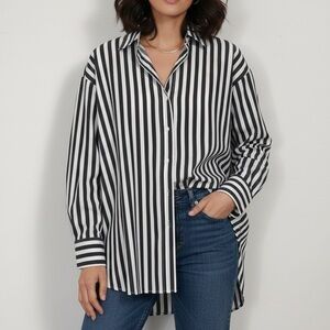 The Frankie shop Sylvia striped Oxford button up shirt OS